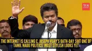 Vijay's Black Suit at Tamil Nadu CM Oath Sparks Style Debate Online
