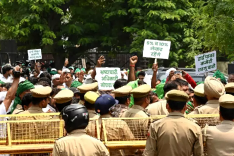 500 Farmers Protest in Noida Over Pending Developed Plots Demand