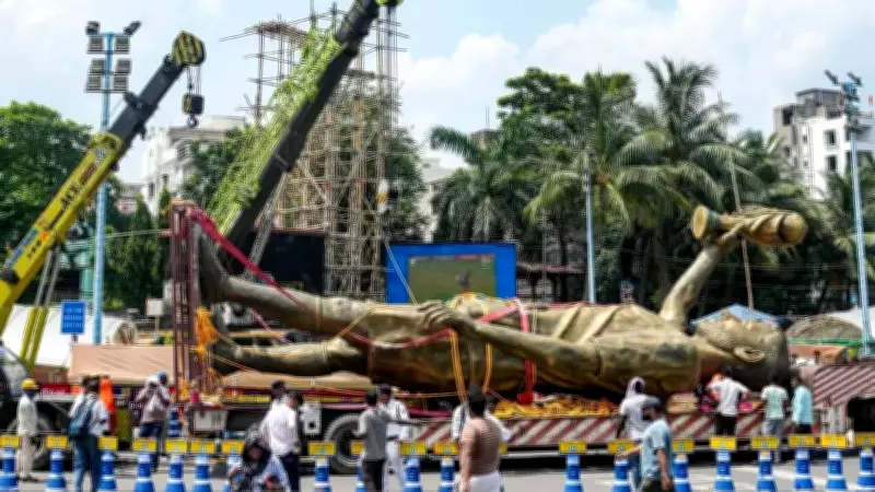 70-Foot Messi Statue Removed in Kolkata After Storm Damage
