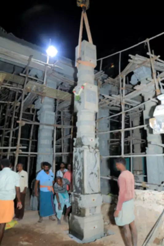 79th Pillar Installed at Meenakshi Temple Mandapam Restoration