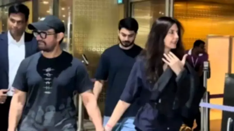 Aamir Khan and Gauri Spratt Spotted Hand in Hand at Mumbai Airport Ahead of Wedding