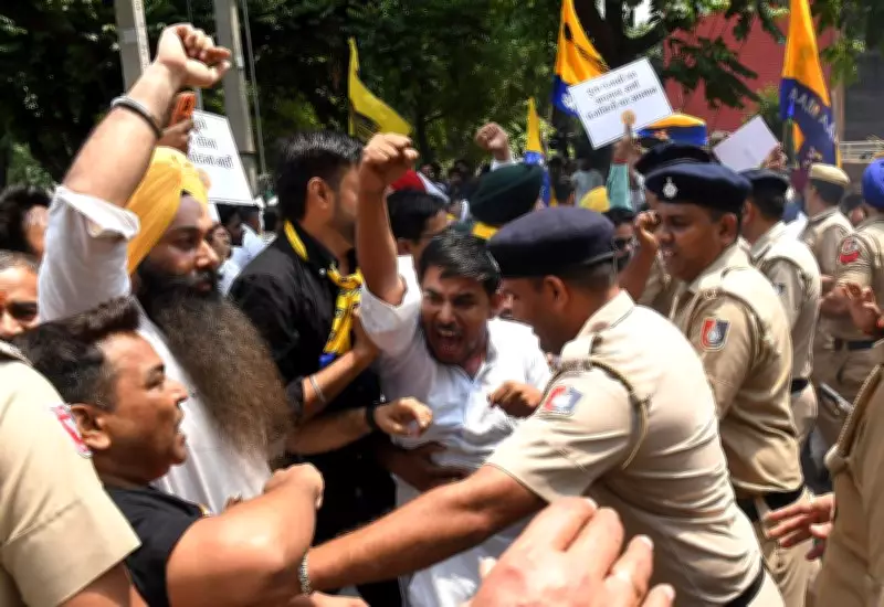 AAP Protests Against Chandigarh BJP Chief Over Alleged Insult to Punjabis