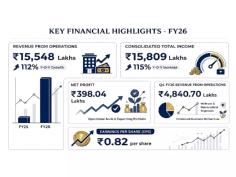 Aayush Wellness Reports 112% Revenue Growth in FY26 to Rs 15,548 Lakhs