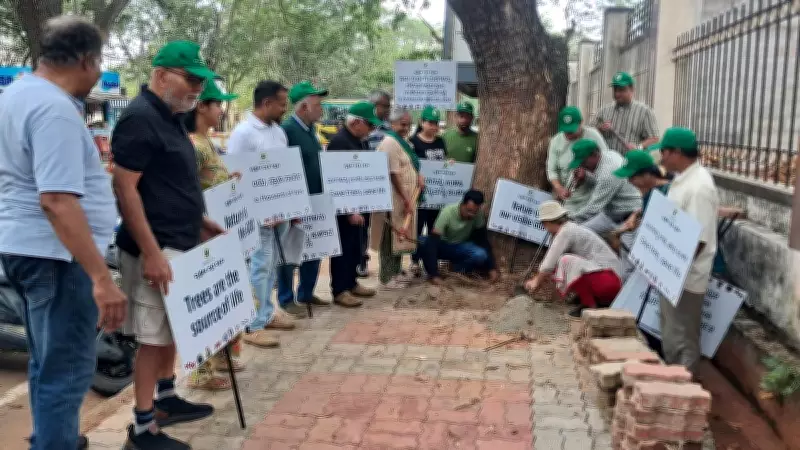 Activists Clear 24 Tree Bases in Mysuru, Urge MCC for Action