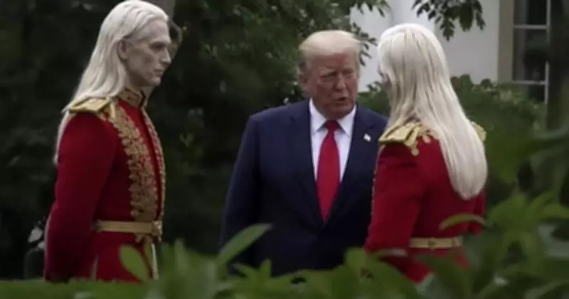 Alien Meeting at White House? Trump Photos with Pale-Haired Figures Go Viral