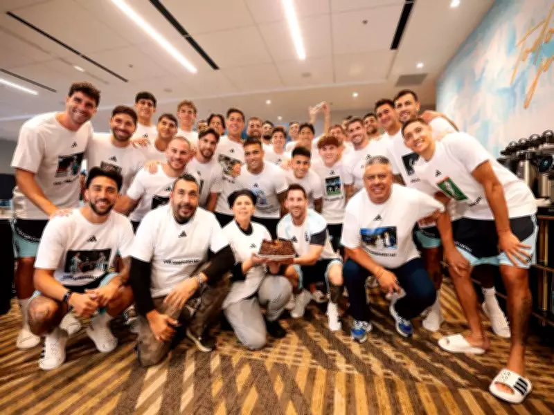 Argentina players wear special shirts for Messi's 39th birthday celebration