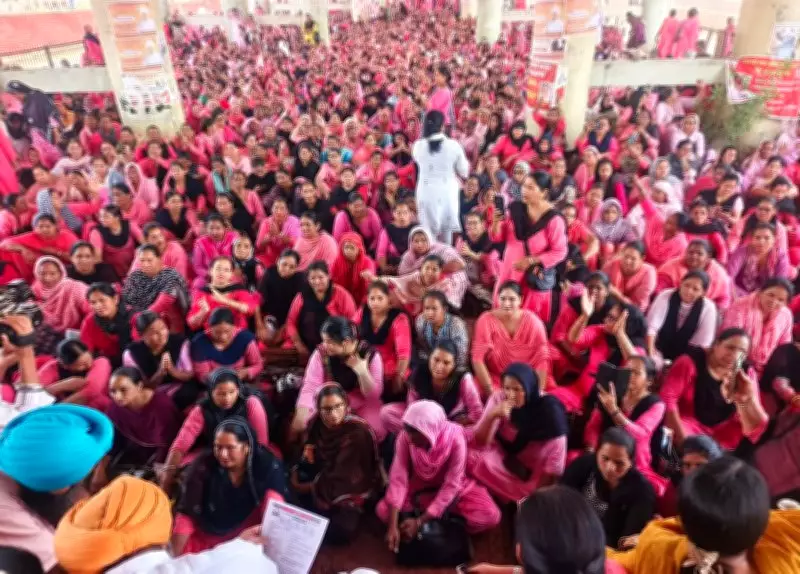 ASHAs protest for higher wages in Patiala, demand salary hike