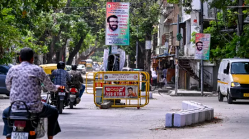 Bengaluru Road White-Topped Around Electricity Pole, Residents Fear Accidents