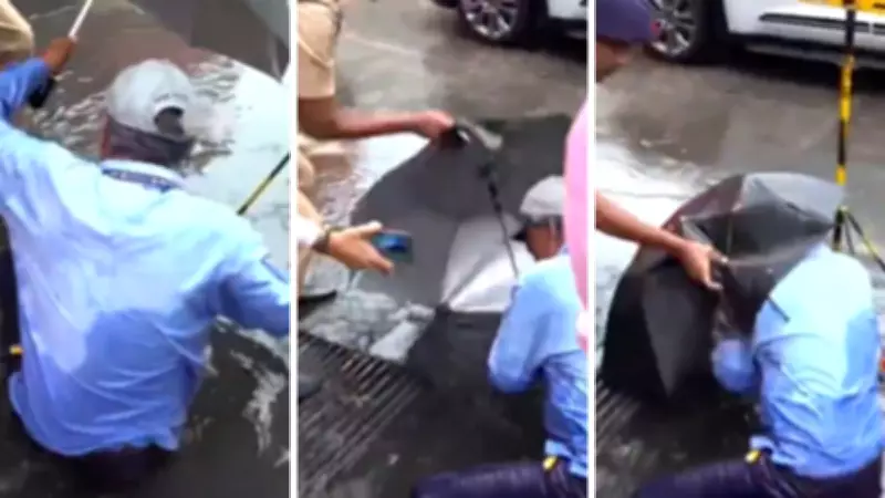 BMC Worker Falls Into Open Manhole During Mumbai Mayor's Rain Inspection