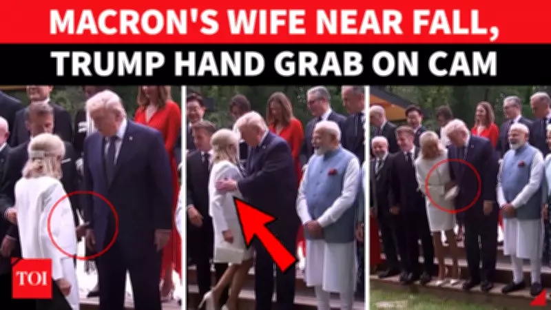 Brigitte Macron Loses Balance, Grabs Trump's Hand at G7 Summit