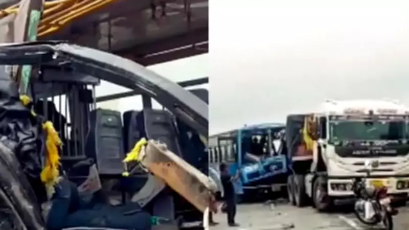 Bus-truck crash in West Bengal kills 1, injures 25; rain-slick road blamed