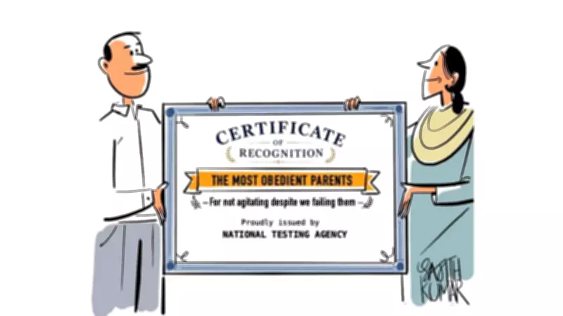 Cartoon Satirizes Overly Obedient Parents in Modern Parenting