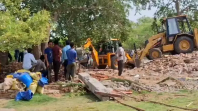 Chittorgarh Fort anti-encroachment drive demolishes illegal structures after decade