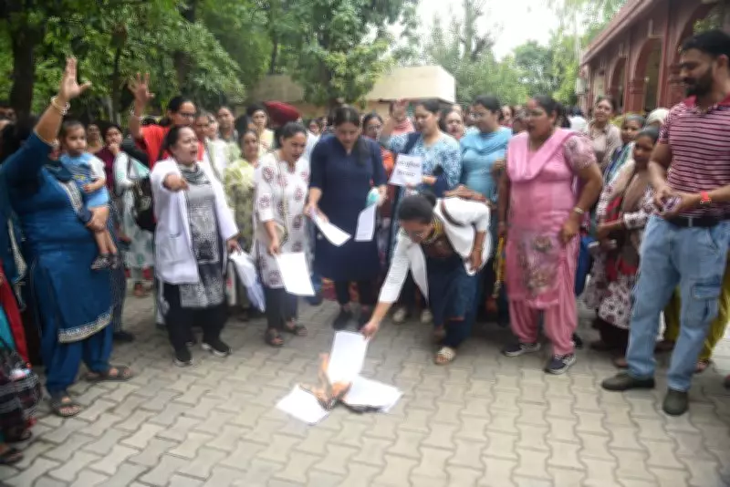 Community Health Officers Protest Near Ludhiana Civil Surgeon's Office
