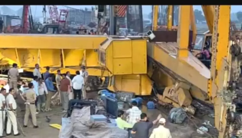 Crane Overturns at Jewar Airport Flyover Site in Faridabad, Workers Trapped