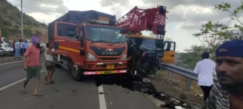 Crane truck crash kills 62-year-old man and grandson on Nashik highway