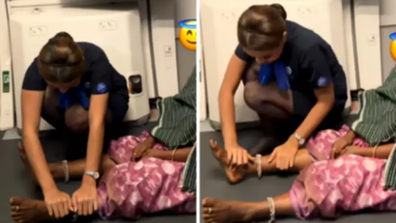 Crew Member Helps Elderly Passenger in Pain During Flight