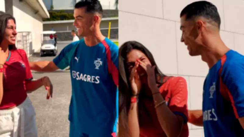 Cristiano Ronaldo Comforts Emotional Fan Celine Dept in Viral Video