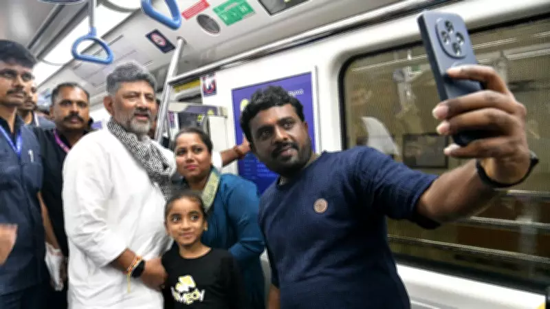 DK Shivakumar Takes Bengaluru Metro Ride, Shares Pictures Online