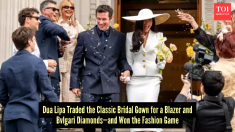Dua Lipa Ditches Bridal Gown for Blazer and Diamonds at Wedding