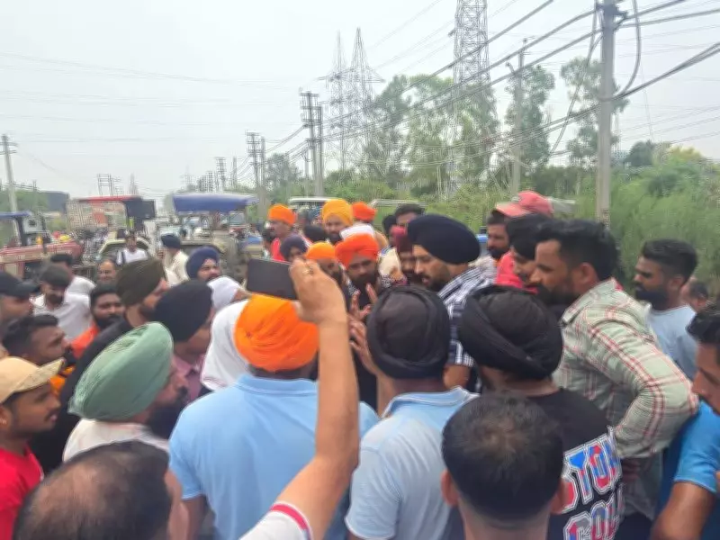 Farmers Block Road Near Dera Bassi Power Grid Over Irregular Supply