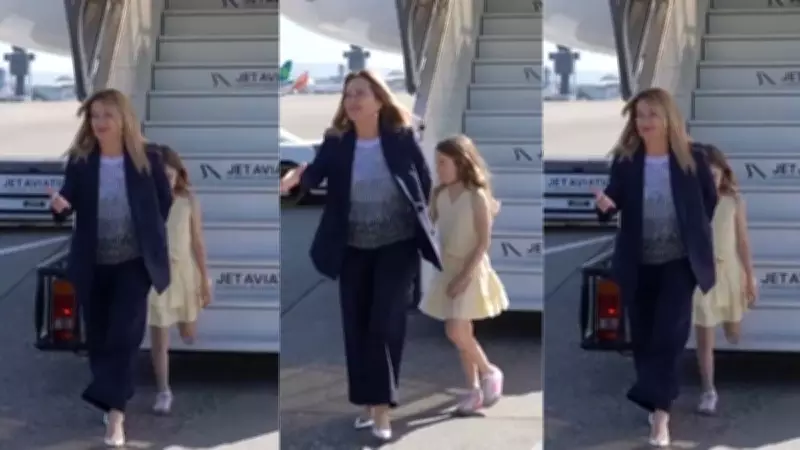 Giorgia Meloni's Daughter Hides Behind Mom at G7 Summit, Video Goes Viral