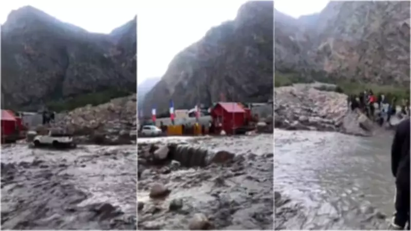 Glacier Melt Triggers Flash Flood in Lahaul-Spiti, 50 Vehicles Stranded