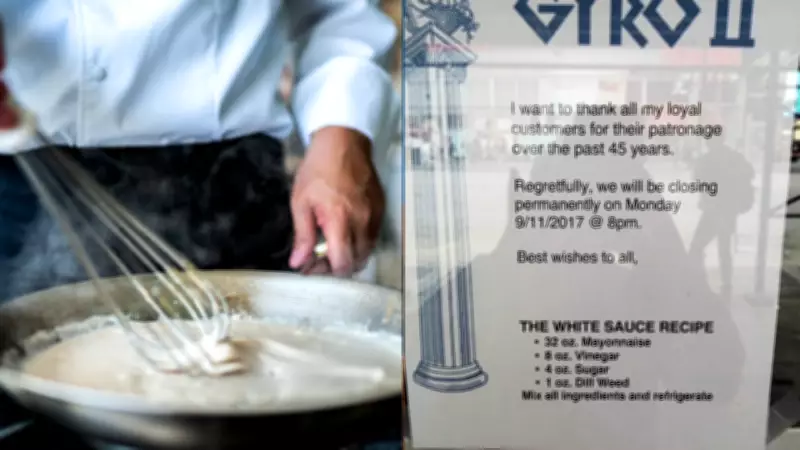 Gyro II's Farewell Sign Shared White Sauce Recipe After 45 Years