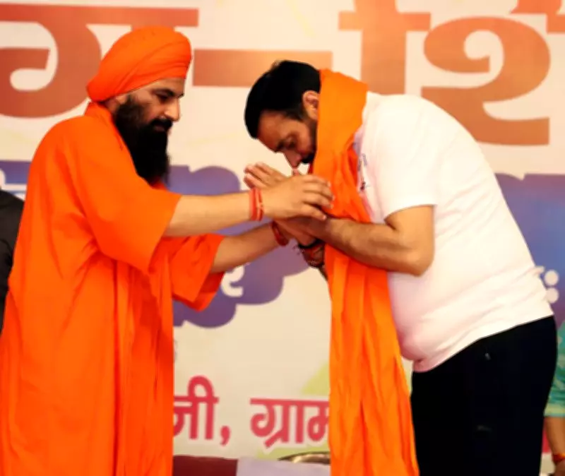 Haryana CM Nayab Saini shares stage with Baba Brahmdas at Sirsa Dera ahead of Yoga Day