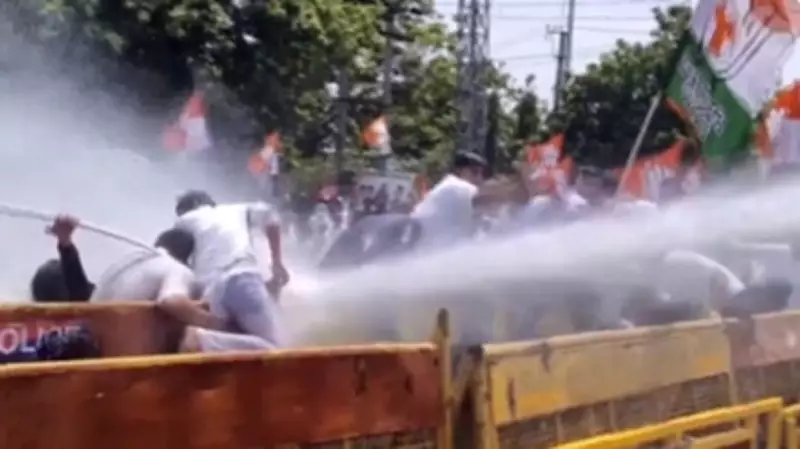 Haryana Youth Congress Protest Over NEET Paper Leak Met With Water Cannons