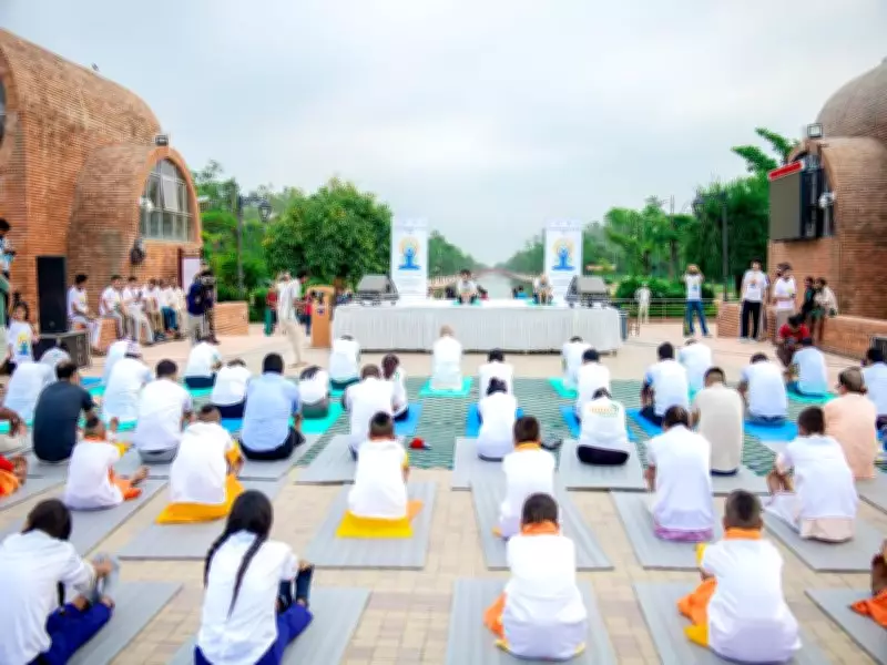 Hundreds Perform Yoga in Nepal's Pokhara on 12th International Yoga Day