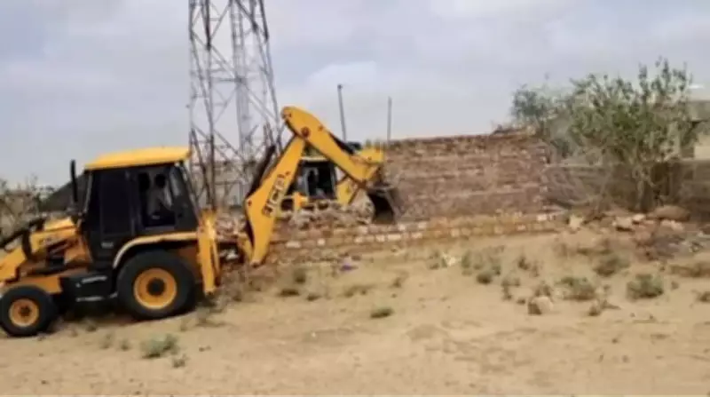 Illegal Madrassa Demolished in Jaisalmer Border Area Under Operation Clean