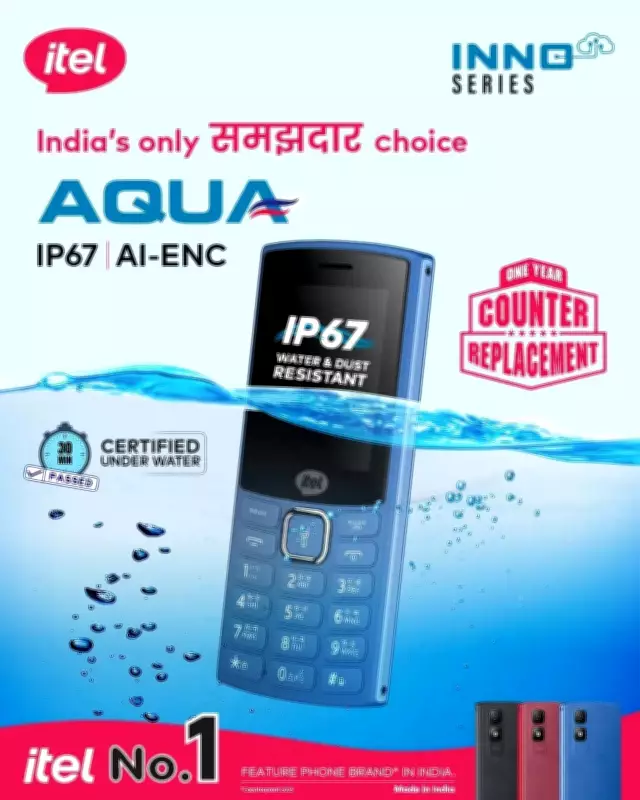 Itel Launches Aqua Feature Phone with IP67 Rating and AI Noise Cancellation at Rs 1,799
