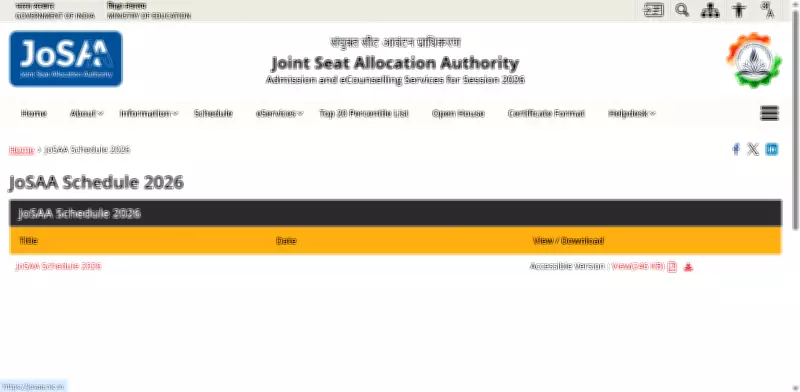 JoSAA 2026 Counselling Schedule Released: Registration from June 2