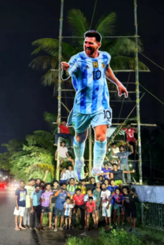 Kerala Village Erects Giant Lionel Messi Cut-Out to Celebrate FIFA World Cup