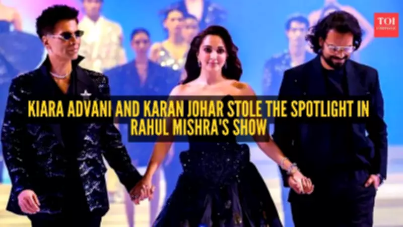 Kiara Advani and Karan Johar Stun in Rahul Mishra Black Creations at Runway