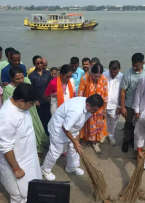 Kolkata CM Suvendu Adhikari Leads Cleanliness Drive at Mayer Ghat, Launches 'Swachhata Se Swagat' Campaign