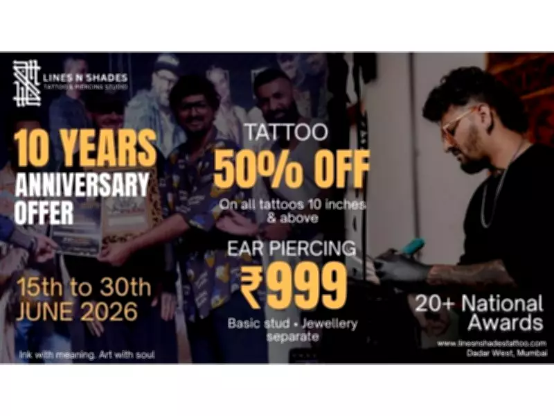 Lines N Shades Tattoo Studio Celebrates 10 Years of Artistic Excellence in Mumbai