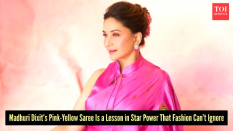 Madhuri Dixit Stuns in Vibrant Pink and Yellow Saree, Proves Eternal Fashion Icon