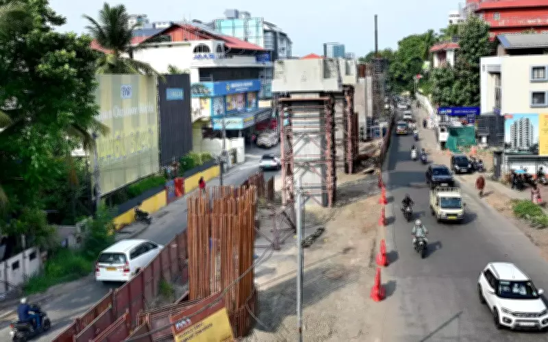 Massive Traffic Jam Hits Kochi's Palarivattom Due to Metro Work