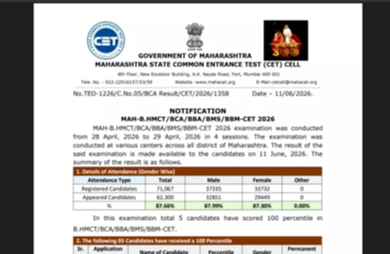 MHT CET 2026 Results Declared for BHMCT, BCA, BBA, BSc Nursing