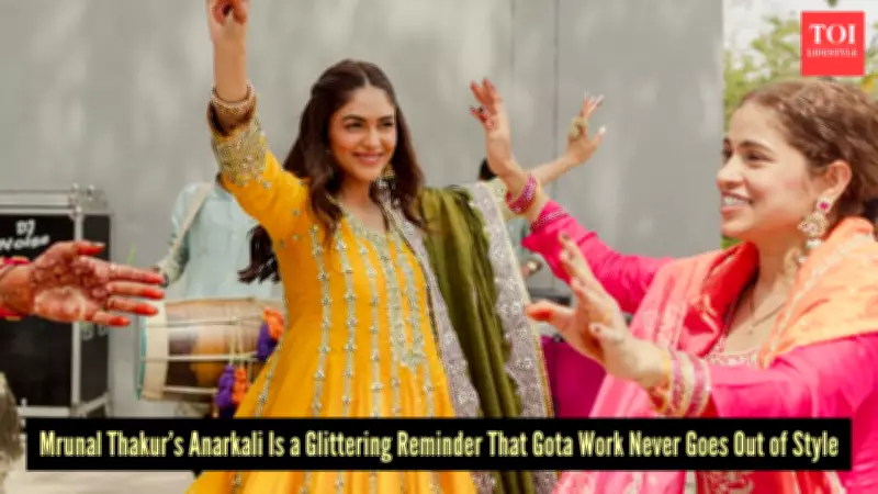 Mrunal Thakur's Gota-Work Anarkali Steals Wedding Season Spotlight