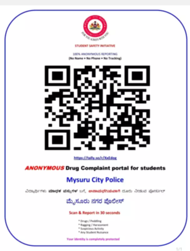 Mysuru Police Launch Anonymous QR Code System for Students to Report Drug Menace