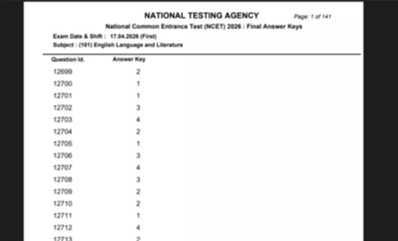 NCET 2026 Final Answer Key Released by NTA Today on June 4