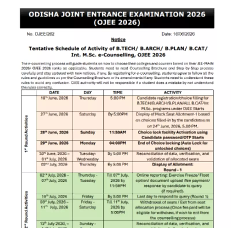OJEE Counselling 2026 Schedule Released by Odisha Board