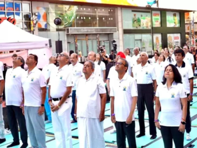Om Resonates at Times Square as Yogis Celebrate International Yoga Day