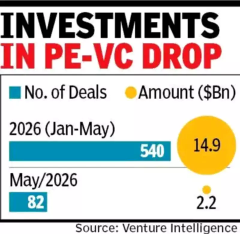 PE-VC Investments in India Dip 9% to $15 Bn in Jan-May 2026