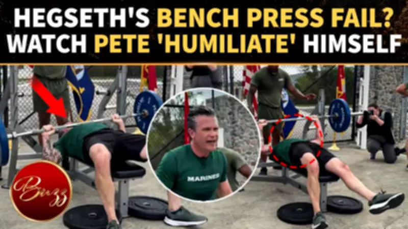 Pete Hegseth Bench Press Video Goes Viral, Internet Roasts Defense Secretary