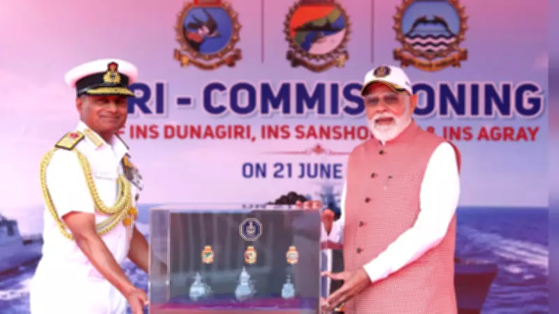PM Modi Commissions 3 Indigenous Naval Platforms in Kolkata Milestone