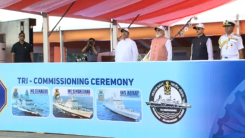 PM Modi Commissions 3 Indigenous Warships INS Agray, Sanshokhak, Dunagiri